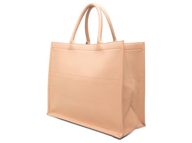 Book Tote Dior em couro de bezerro com relevo marrom Large Caramelo - vista 2