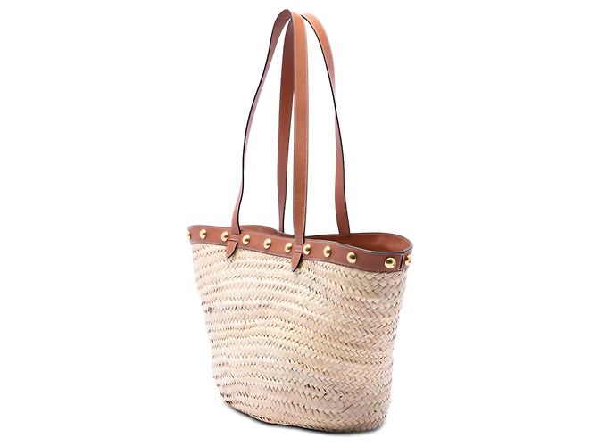 Céline Celine Beige Large Raffia Classic Studded Panier Tote - Ansicht 2