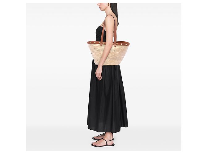 Céline Celine Beige Large Raffia Classic Studded Panier Tote - Ansicht 6