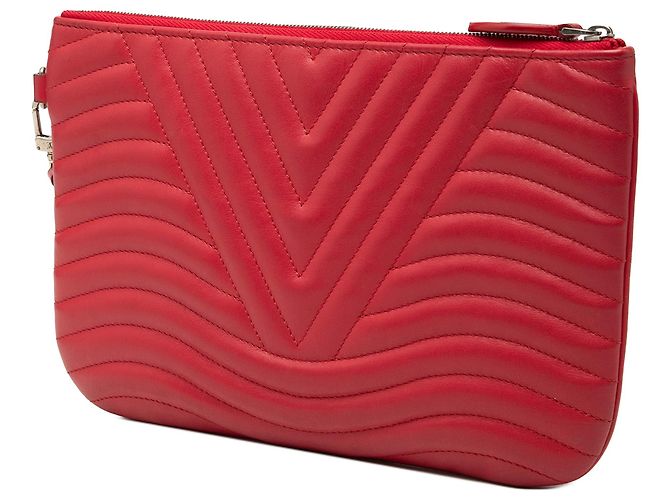 Pochette con zip New Wave in pelle di vitello rossa Louis Vuitton Rosso - vista 2
