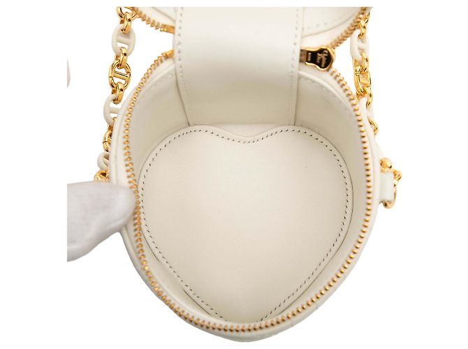 Beauty case DiorAmour Micro in agnello bianco cannage cuore con catena Dior Bianco sporco - vista 4