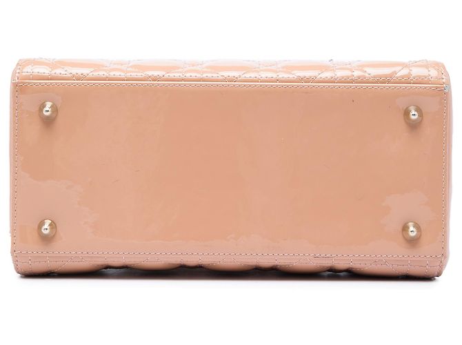 Dior Marrone Medium Patent Cannage Lady Dior Carne - vista 3