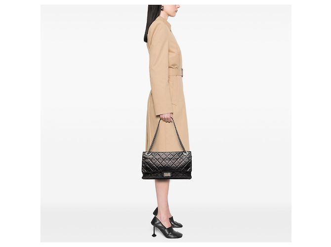 Chanel Black Quilted Aged Calfskin Reissue 2.55 Double Flap 228 Negro - vista 7