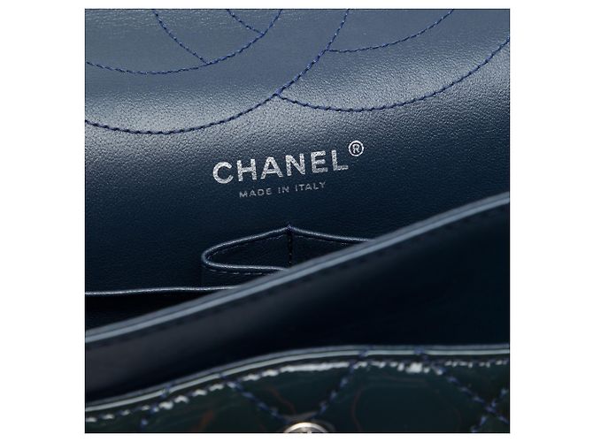 Chanel Blue Quilted Patent Reissue 2.55 Double Flap 227 Blu navy - vista 5