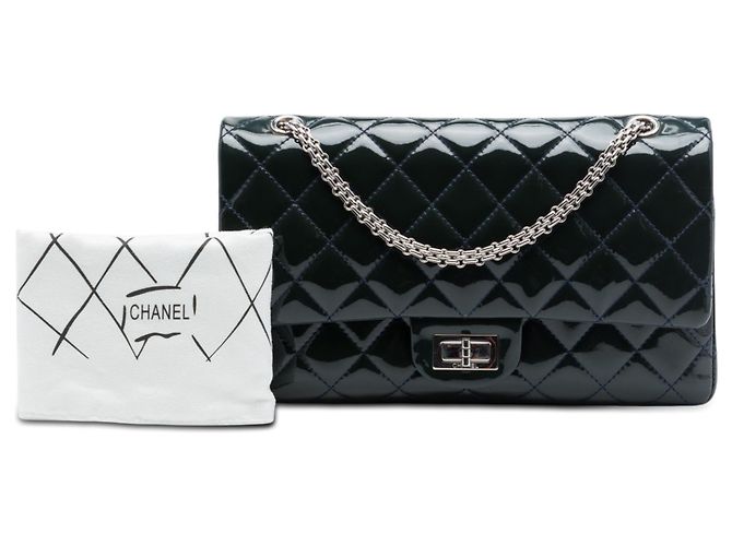 Chanel Blue Quilted Patent Reissue 2.55 Double Flap 227 Blu navy - vista 7
