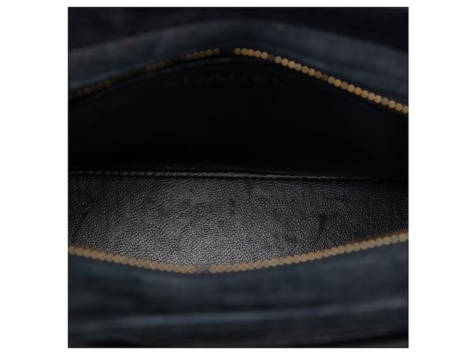Borsa a mano Chanel in scamosciato nero con logo - vista 4