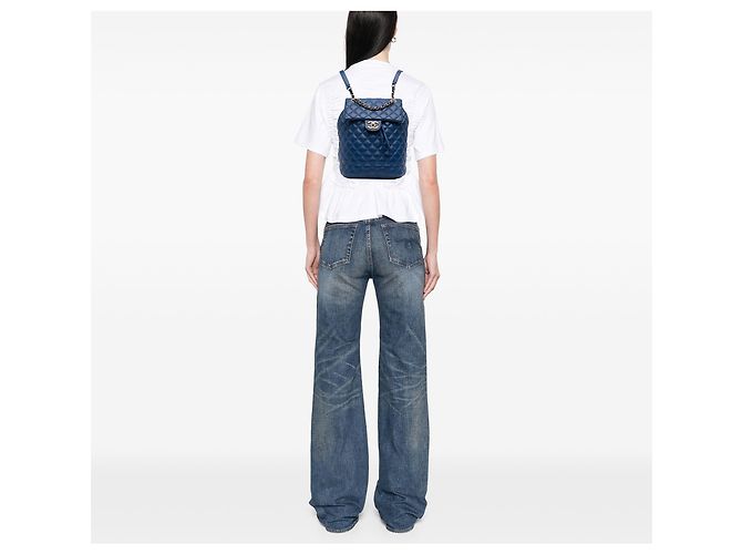 Chanel Blue Small Lambskin Urban Spirit Rucksack Blau - Ansicht 6