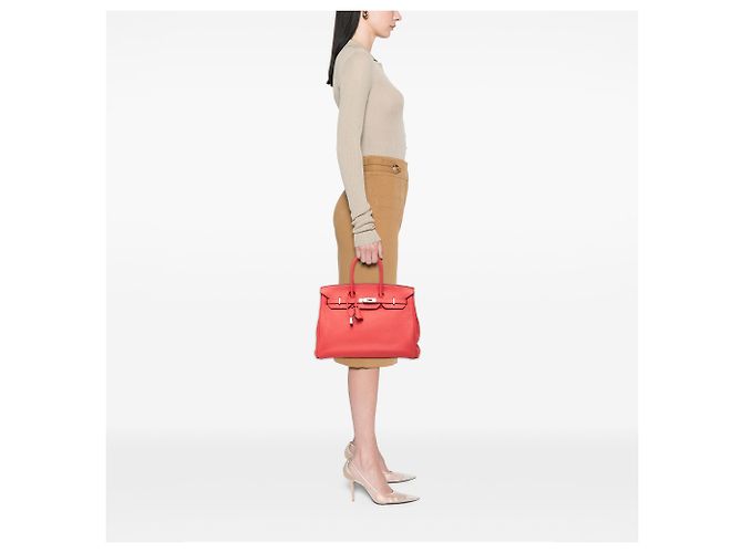 Hermès Red Clemence Birkin Retourne 35 Rosso - vista 7
