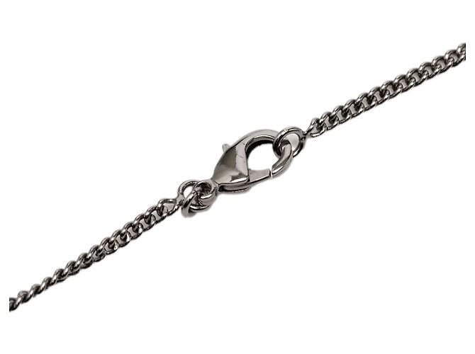 Collana con pendente Camellia in ottone e strass CC argento Chanel - vista 4