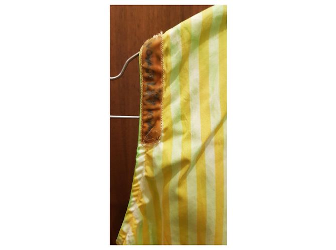 Polo Ralph Lauren Camicetta senza maniche a righe gialle e verdi con cavaliere Marrone Verde Giallo - vista 5