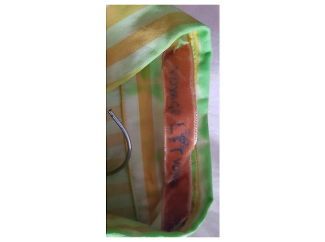 Polo Ralph Lauren Camicetta senza maniche a righe gialle e verdi con cavaliere Marrone Verde Giallo - vista 6