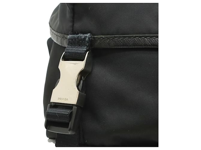 Borsa a tracolla Prada Nylon Leather Triangle Nero - vista 10