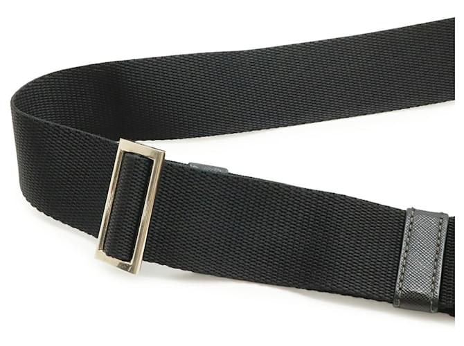Borsa a tracolla Prada Nylon Leather Triangle Nero - vista 6