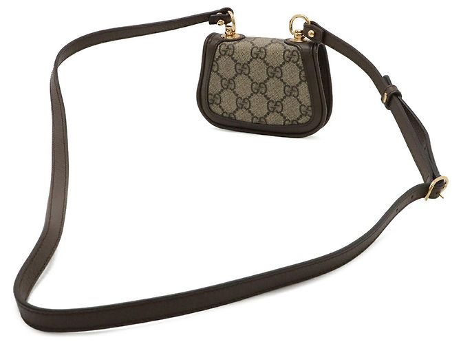 GUCCI Blondie Interlocking G GG Supreme Borsa a Spalla Beige Marrone - vista 3