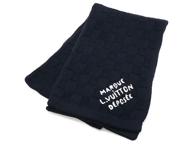 Sciarpa Louis Vuitton Damier Snug Ricamata Blu navy - vista 2