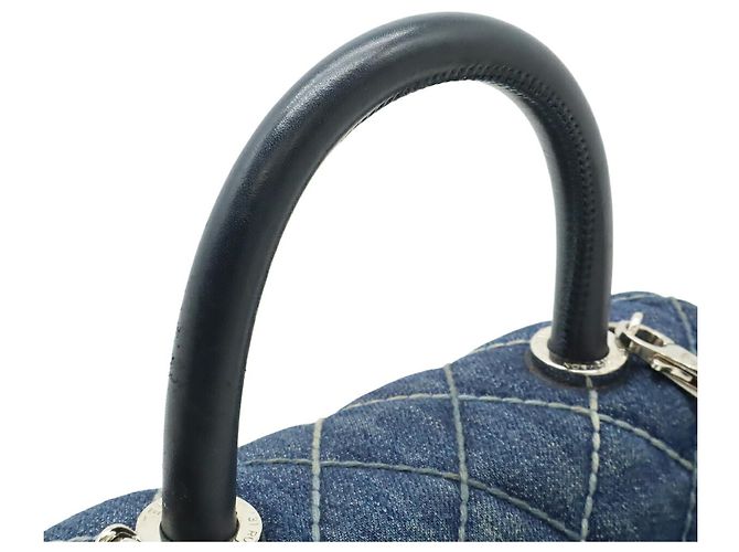 Coco Handle Borsa Flap Chanel Wild Stitch Blu - vista 6