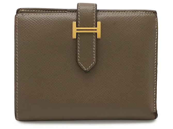 Hermès Cartera compacta de dos pliegues Hermes Bearn Gris pardo - vista 2