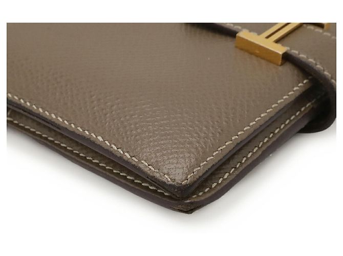 Hermès Cartera compacta de dos pliegues Hermes Bearn Gris pardo - vista 4