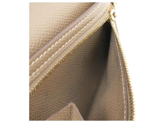 Hermès Cartera compacta de dos pliegues Hermes Bearn Gris pardo - vista 9