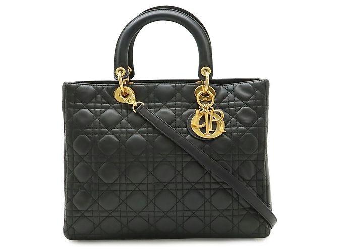 Borsa Christian Dior Lady Large Cannage Nero - vista 2