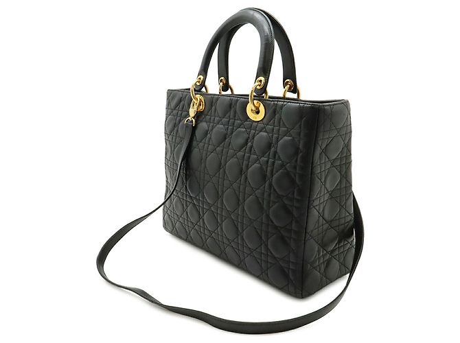 Borsa Christian Dior Lady Large Cannage Nero - vista 3