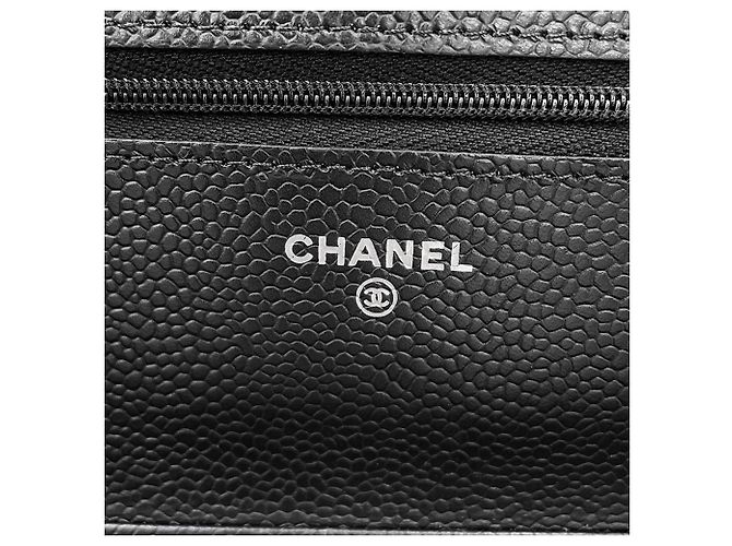 Chanel Classic Matelassé Caviar Skin Chain Wallet Nero - vista 11