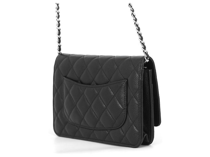 Chanel Classic Matelassé Caviar Skin Chain Wallet Nero - vista 2