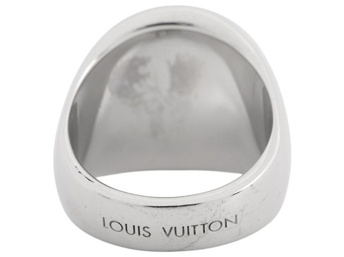 Louis Vuitton Traveler Stamps Siegelring aus Metall Schwarz Silber - Ansicht 3