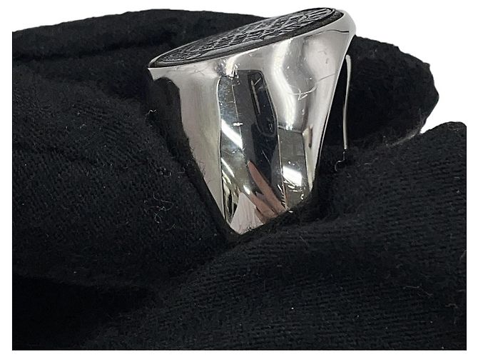 Louis Vuitton Traveler Stamps Siegelring aus Metall Schwarz Silber - Ansicht 6