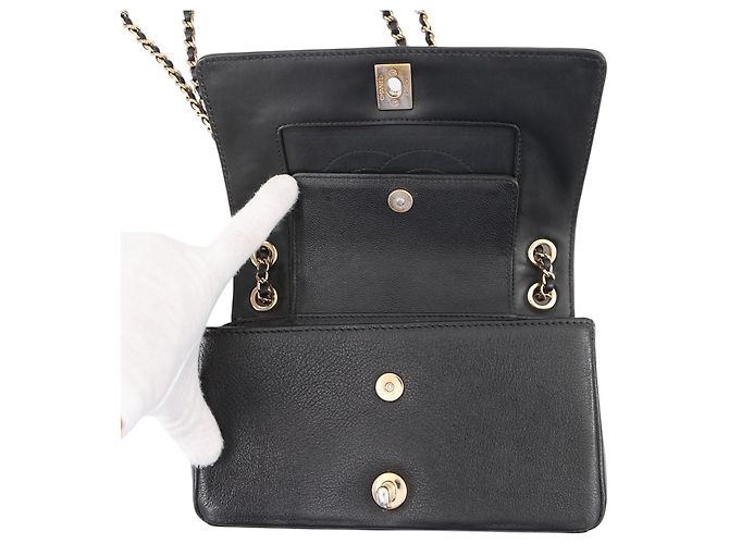 Borsa a tracolla Chanel Mademoiselle V-Stitch Black Nero - vista 6