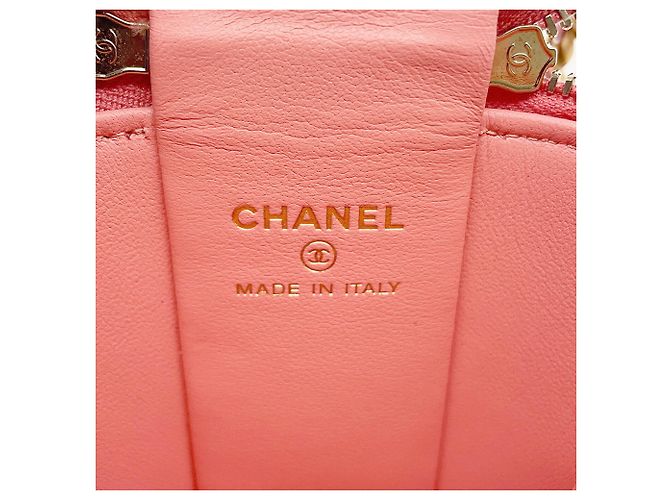 Vanity Borsa a tracolla Chanel in agnello con catena Rosa - vista 12
