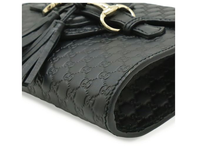 Borsa a tracolla GUCCI Microguccissima Emilie Nero - vista 4