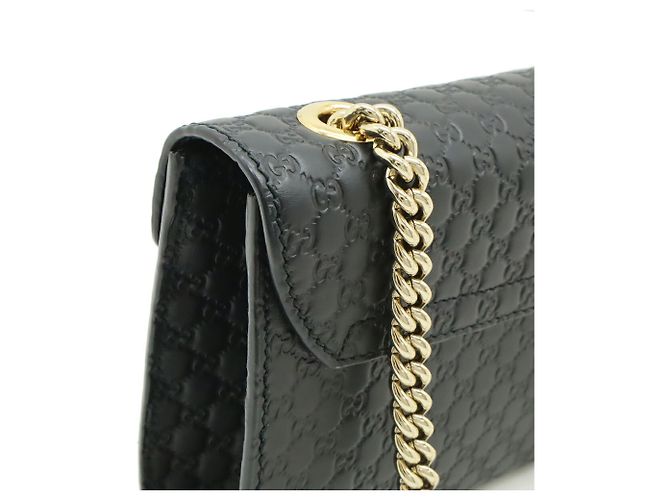 Borsa a tracolla GUCCI Microguccissima Emilie Nero - vista 5