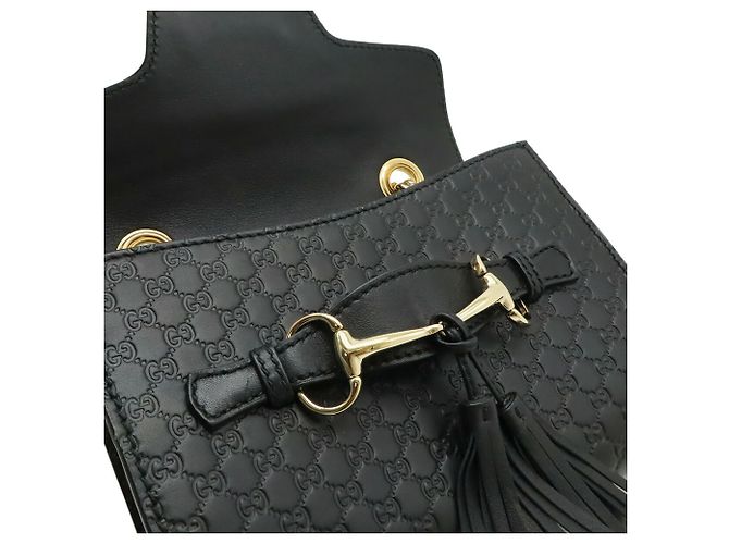 Borsa a tracolla GUCCI Microguccissima Emilie Nero - vista 8
