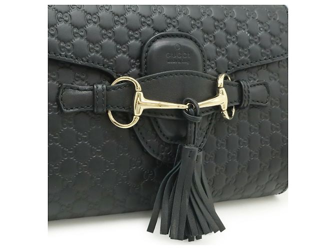 Borsa a tracolla GUCCI Microguccissima Emilie Nero - vista 9