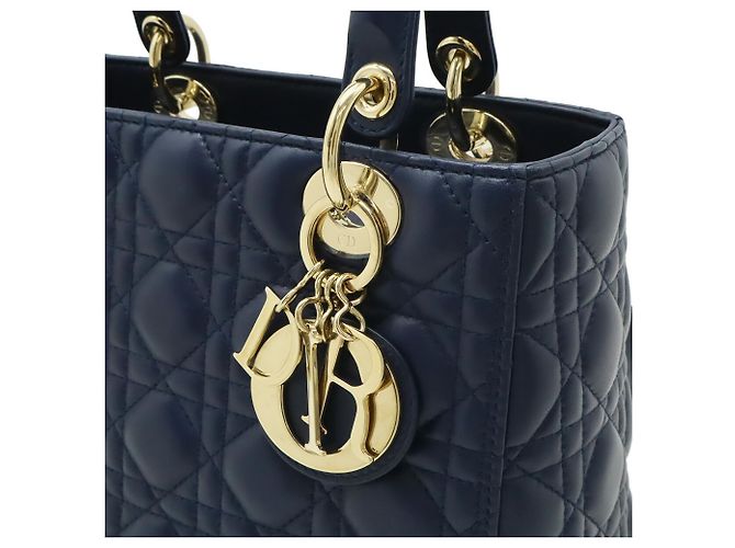 Borsa Christian Dior Lady Cannage Blu navy - vista 10
