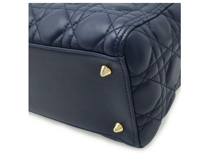 Borsa Christian Dior Lady Cannage Blu navy - vista 4