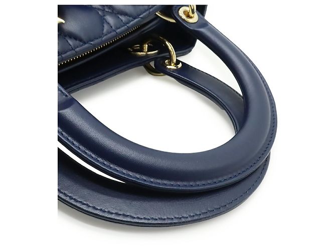 Borsa Christian Dior Lady Cannage Blu navy - vista 5