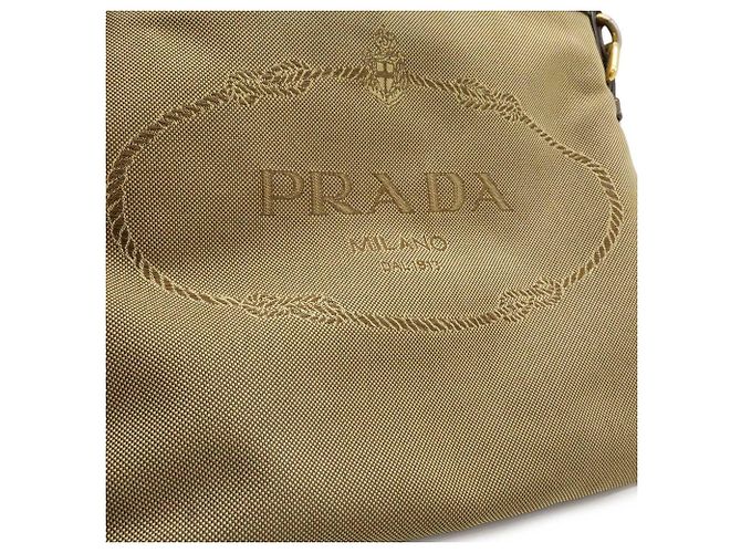 Borsa a tracolla/Clutch in jacquard PRADA Beige Cachi Marrone scuro - vista 10