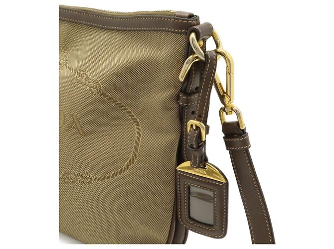 Borsa a tracolla/Clutch in jacquard PRADA Beige Cachi Marrone scuro - vista 5