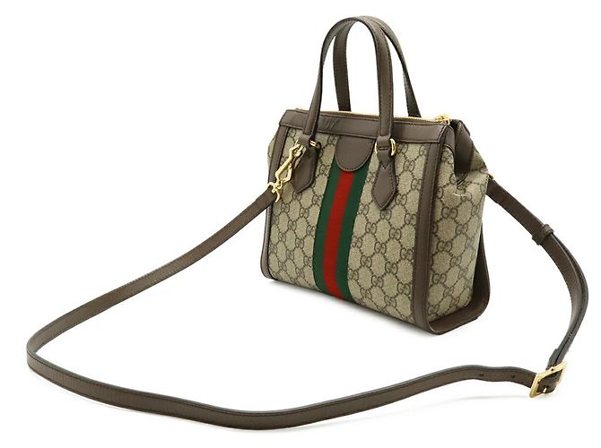 Borsa Tote Piccola Ophidia GG Supreme GUCCI Rosso Beige Verde - vista 3
