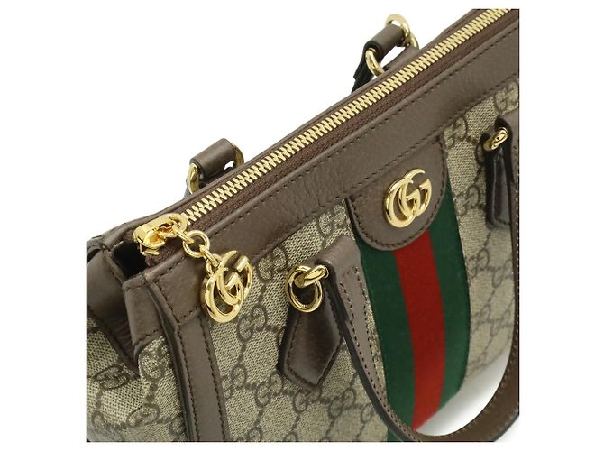 Borsa Tote Piccola Ophidia GG Supreme GUCCI Rosso Beige Verde - vista 7