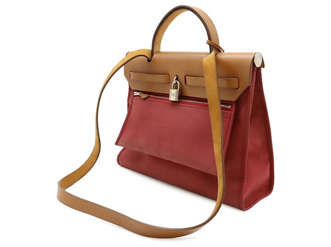 Hermès Herbag Zip PM Handtasche Rot - Ansicht 3