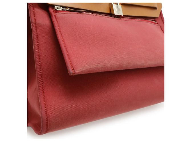Hermès Herbag Zip PM Handtasche Rot - Ansicht 8