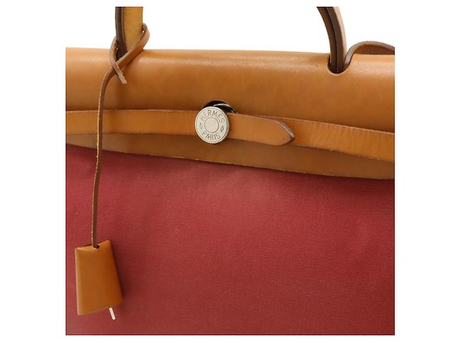 Hermès Herbag Zip PM Handtasche Rot - Ansicht 9