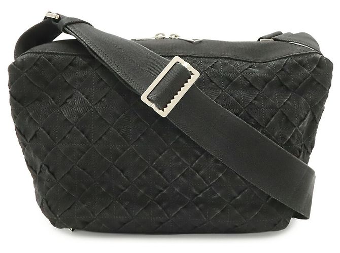 Borsa a Spalla Bottega Veneta Intrecciato Webbing Nero - vista 2