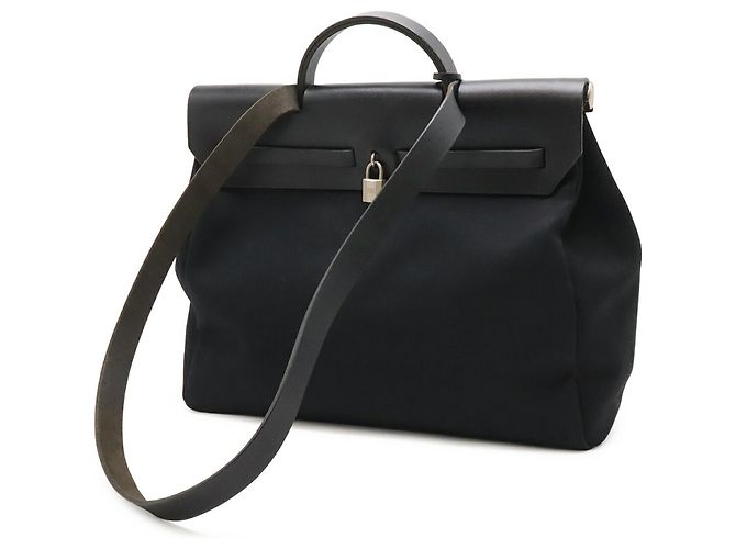 Hermès Borsa a mano/Borsa a tracolla Hermes Herbag MM Nero - vista 3