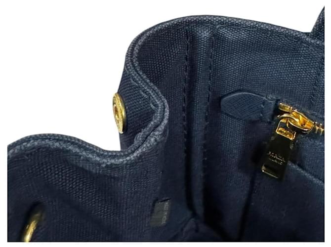 Borsa tote a tracolla Canapa Prada Blu navy - vista 10