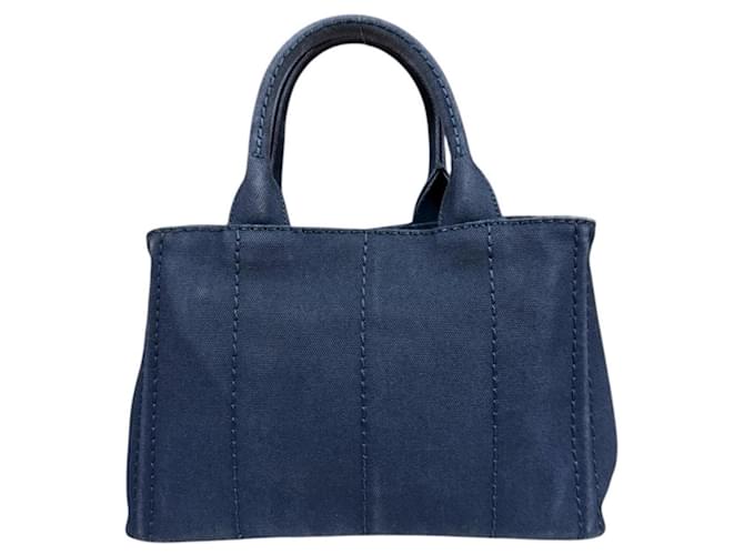 Borsa tote a tracolla Canapa Prada Blu navy - vista 3