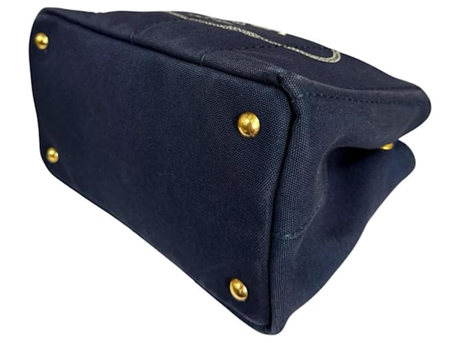 Borsa tote a tracolla Canapa Prada Blu navy - vista 7